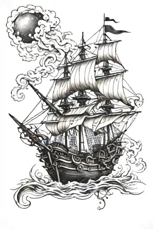 Black Pearl Ship From Pirates Of The Caribbean