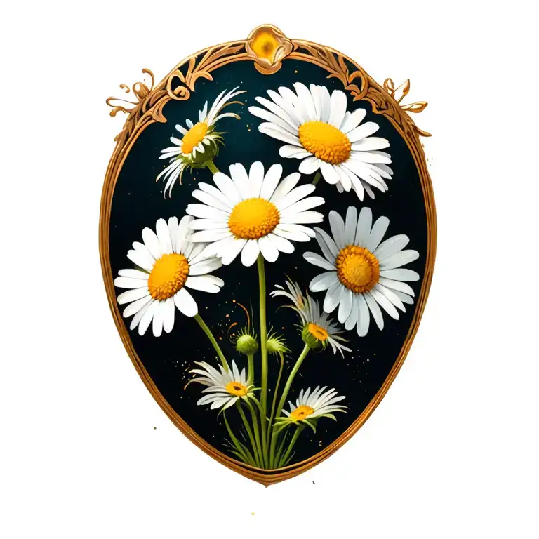 Three Daisies With Stems