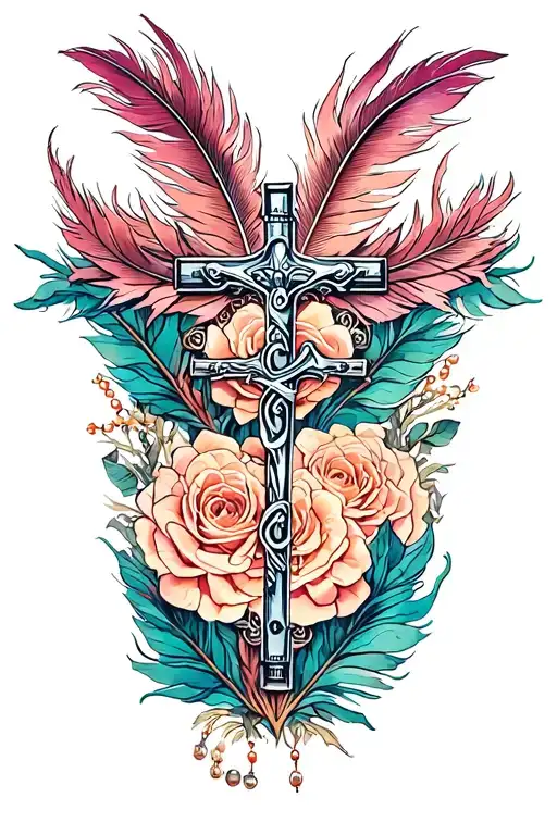 Rosary And Feather Garter