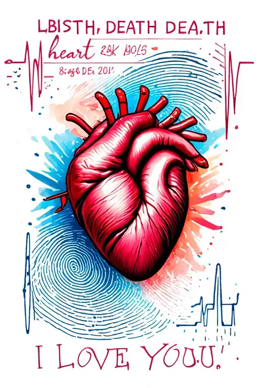 One Finger Print Birth And Death Date Last Heart Beat I Love You