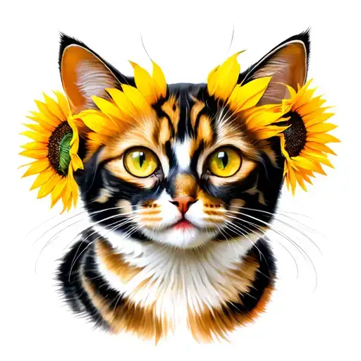 Sunflowers Cat