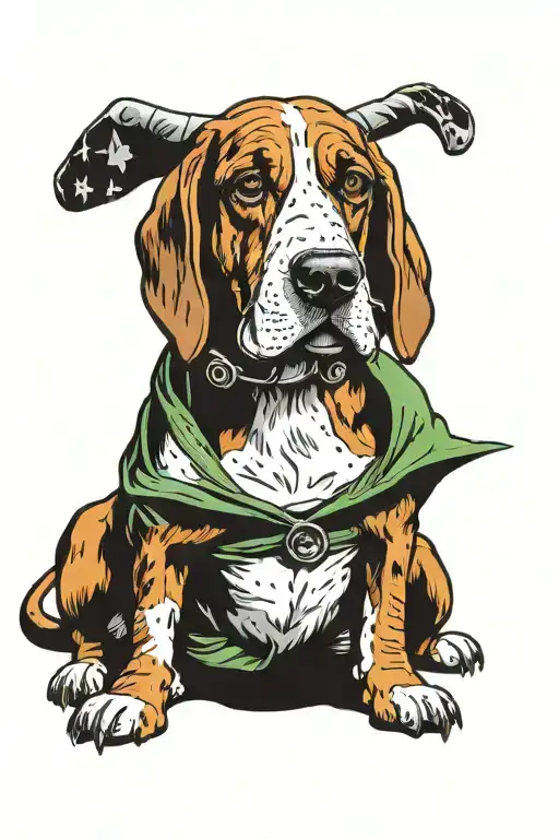 Bassethound Comic Book Superhero