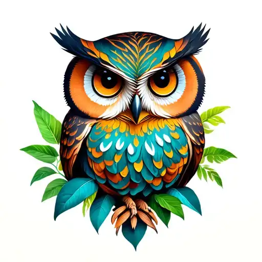 Nature Plant Pattern Owl