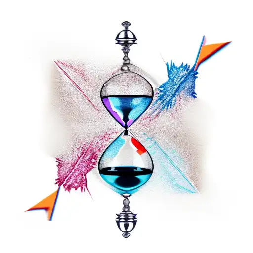 Broken Hourglass With Cocaine Spilling Being Cut Into Lines With By A Razor Blade