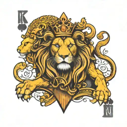 King Of Spades Lion Playing Card