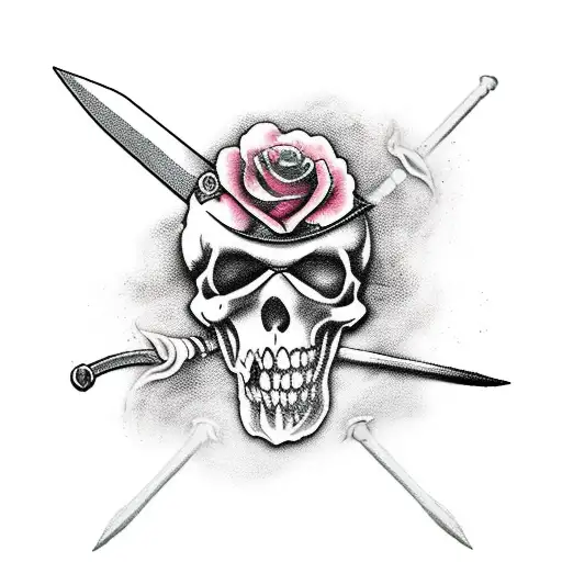 Blackbeard Pirate And Roses Sword