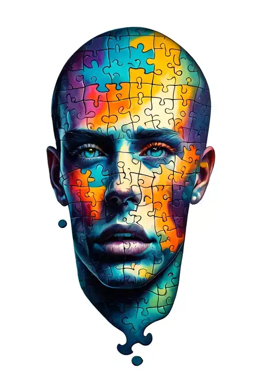 Jigsaw Puzzle Pieces Forming