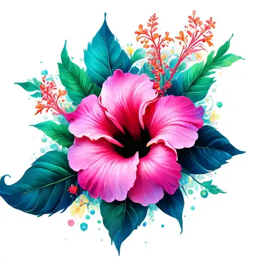 Ariel Disney Princess With Hibiscus Flower