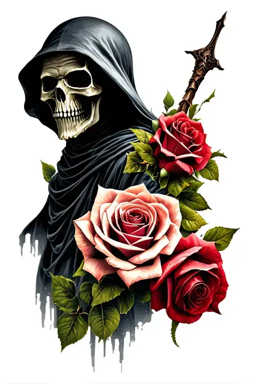 Grim Reaper And Roses
