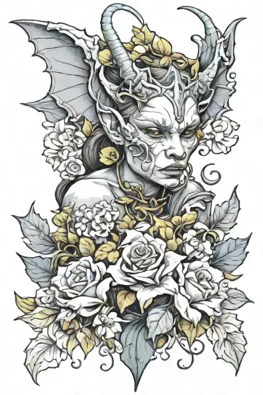 Flowers Nature Female Gargoyle Warrior