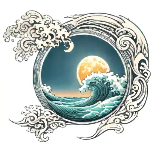 Wave And Moon