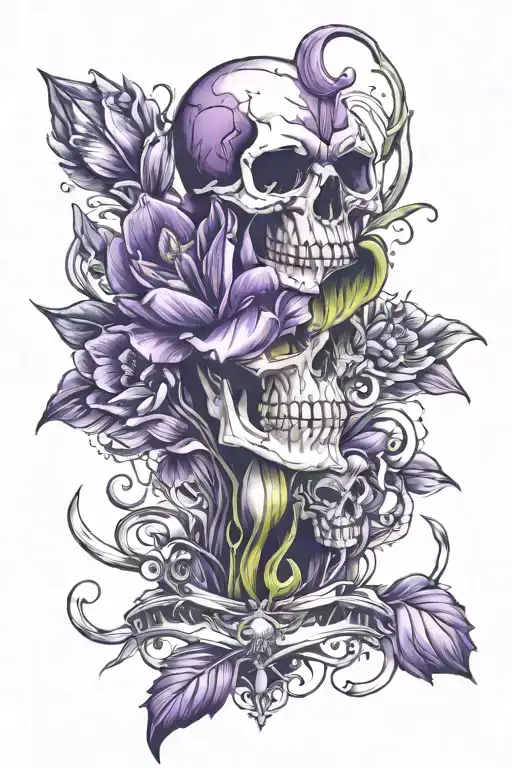 Purple Tulip And Architech And Skull