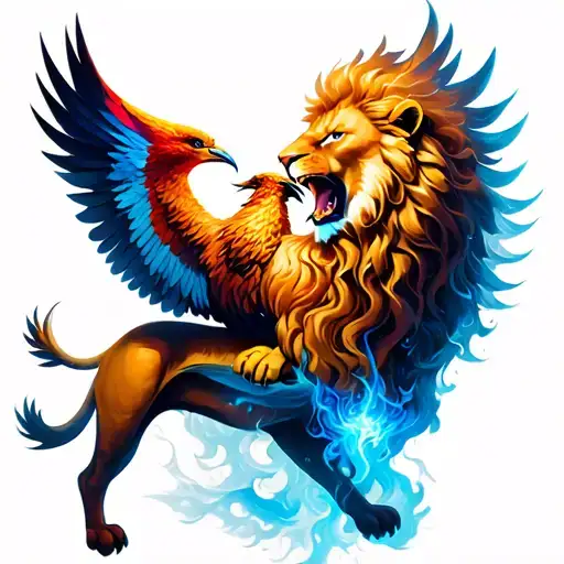 Lion Attacking Phoenix During Ash Transformation