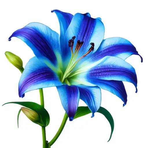 Blue Spider Lily That Starts Large On My Shoulder And Gets Smaller As It Goes To My Arm