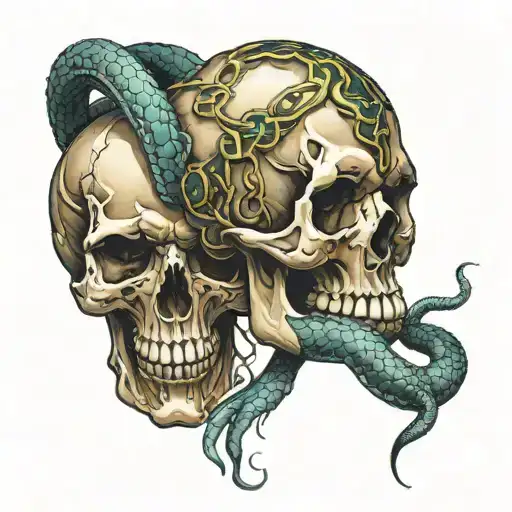 Skull And Snake Slithering