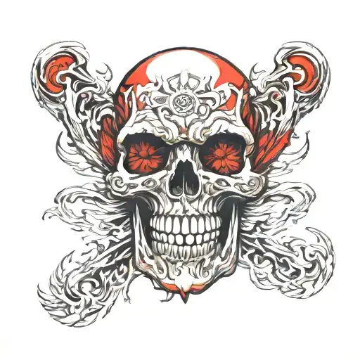 Red And Black Skull
