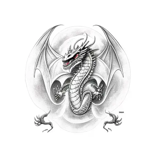 Dragon With Fire From Bones