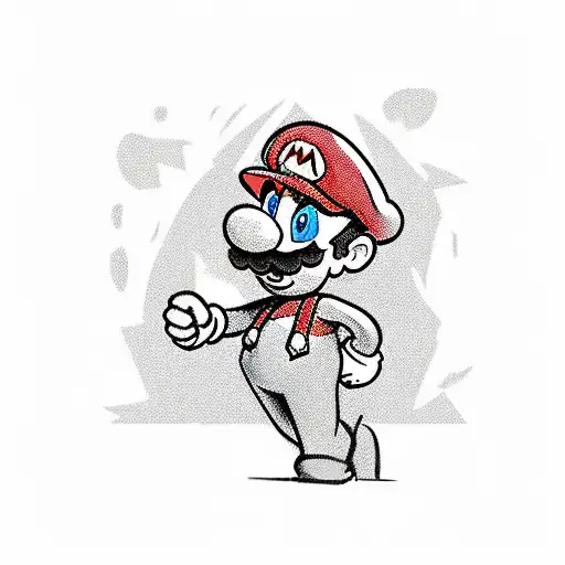 Colorful Cartoon Mario In A Halloween Theme