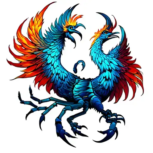 Firey Phoenix Rising Scorpio Zodiac Sign