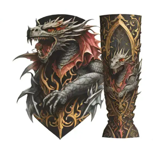 Fantasy Medieval Skyrim Dragon Knights Arm Sleeve