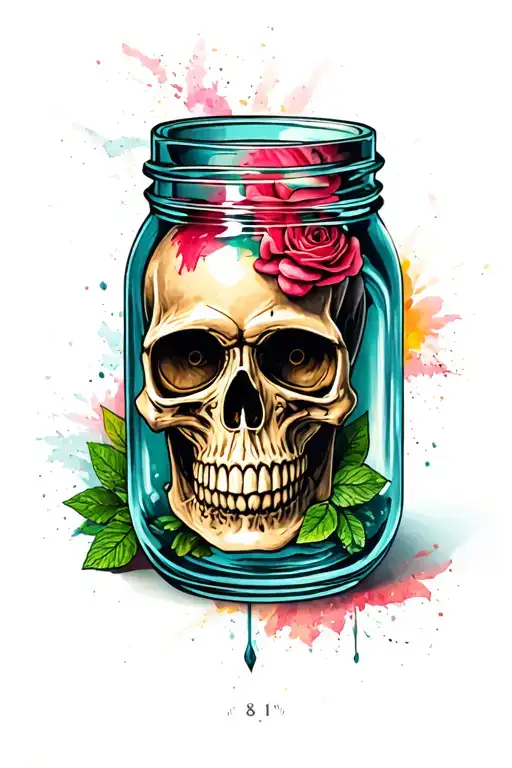 Skull Shaped Mason Jar