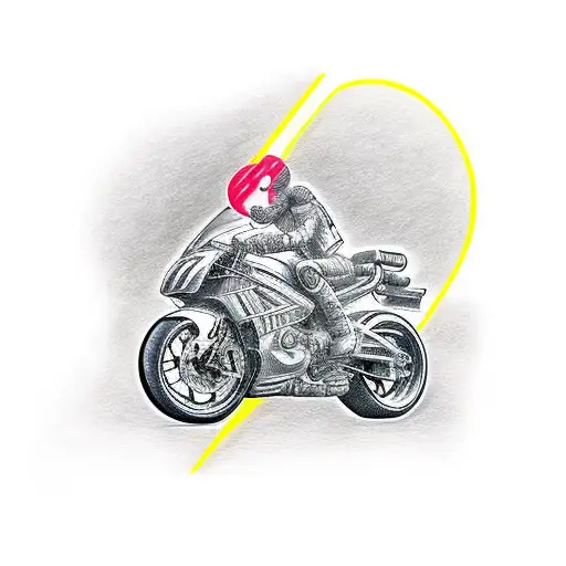 Line Drawing Motorcycle Combined With Letters A J L And Infinity Logo