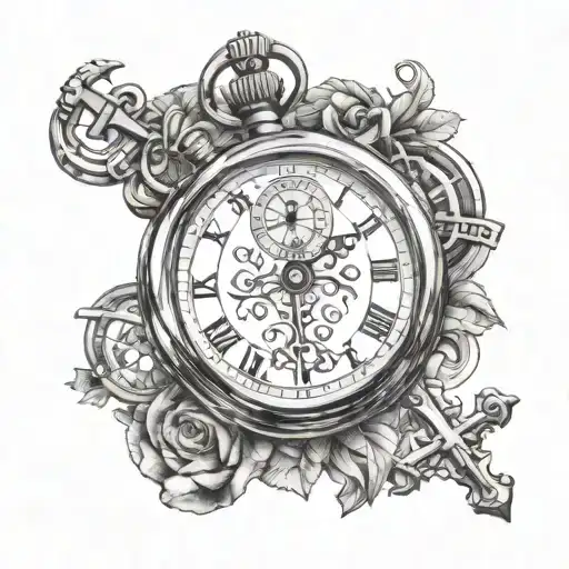 Christian Cross And Stopwatch