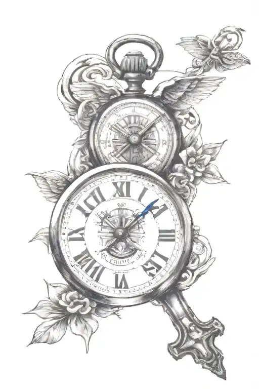 Christian Cross And Stopwatch