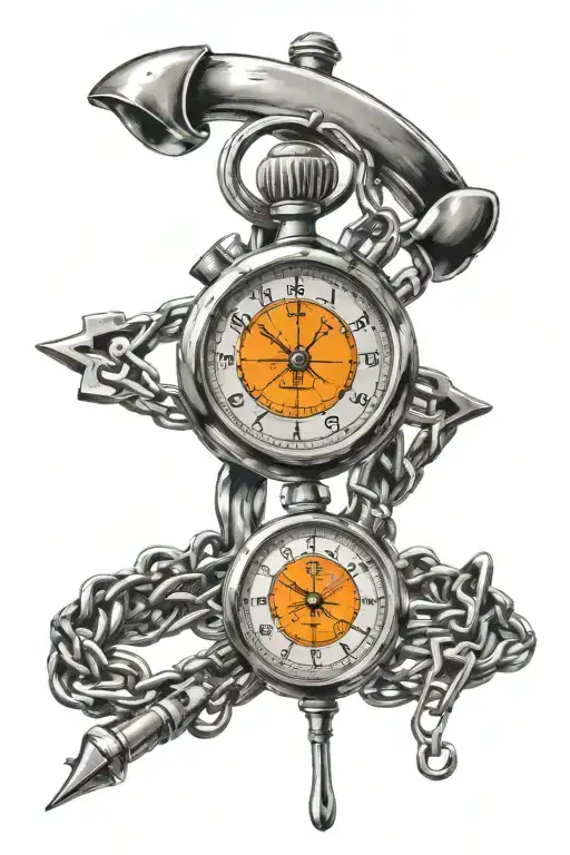 Christian Cross And A Stopwatch In Barber Wire