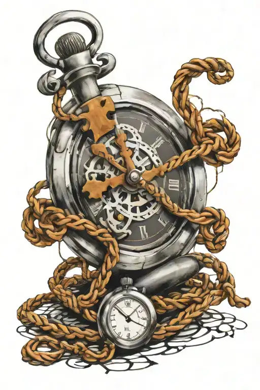 Christian Cross And A Stopwatch In Barber Wire