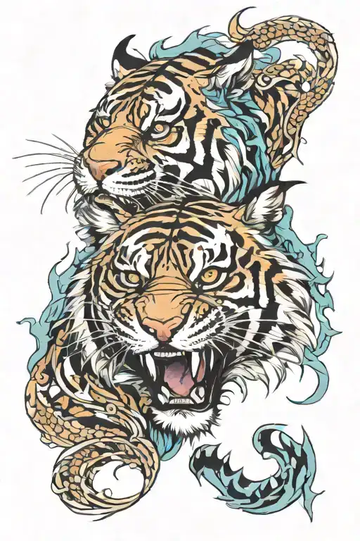 Dragon And Tiger Face