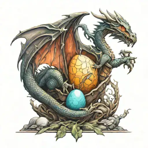 Dragon Guarding An Egg