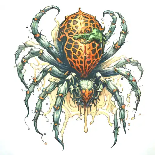 Spider With Poison Dripping From Its Mouth