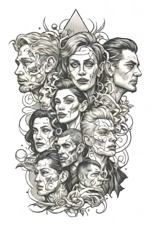 Group Photo Realistic Portrait