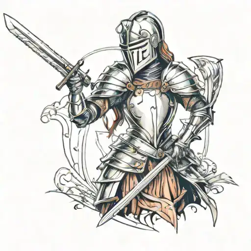 Female Knight Weilding Swords