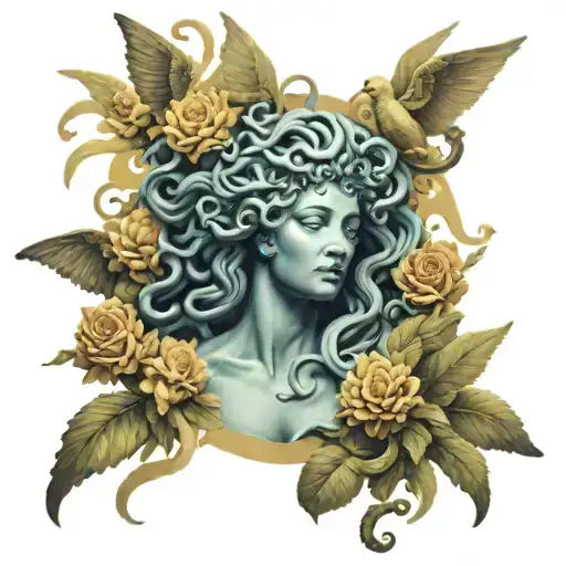 Medusa Surrounded By Angels