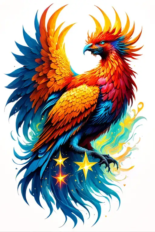 Astral Phoenix Made Of Stars