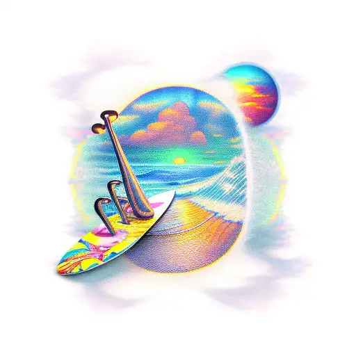 Melodic Music With Sunset Skateboard Tropic Surf