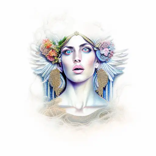 Portait Of A Beautiful Woman As Greek Goddess