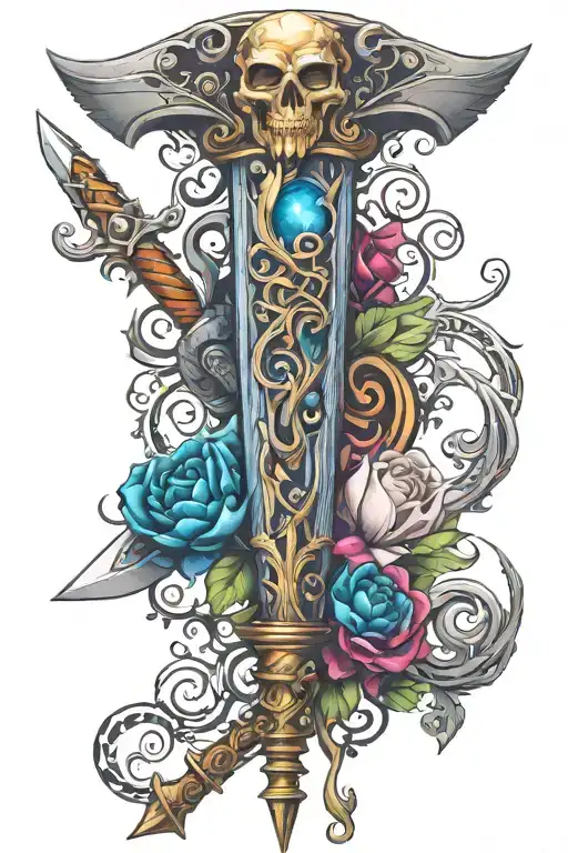 Dagger And Magic Staff