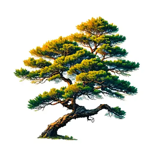 Lebanese Cedar Tree Tattoo Design