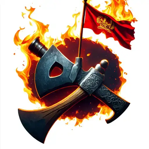 Stock In Bubble Letters Filed By The Thin Red Flag With A Fire Axe And Halogen Behind It