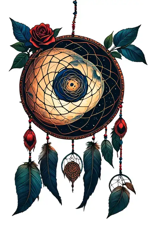 Dreamcatcher Rose Moon Shapes And Gothic