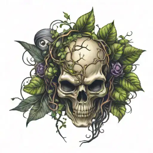 Alien Skull And Vines Sleeve