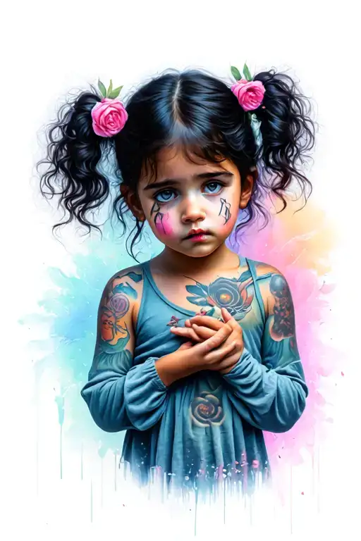 Bipolar Depression Hard Times Little Girl Holding