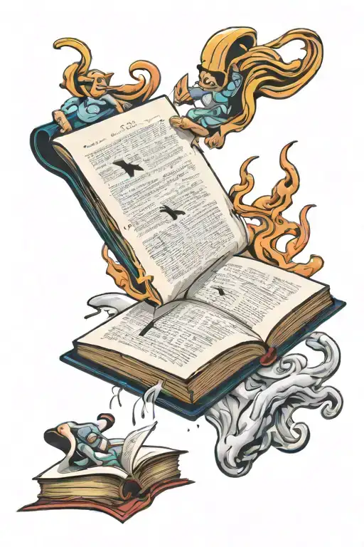 Toons Falling From An Open Book