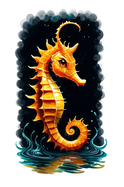 Seahorse Cartoon Character