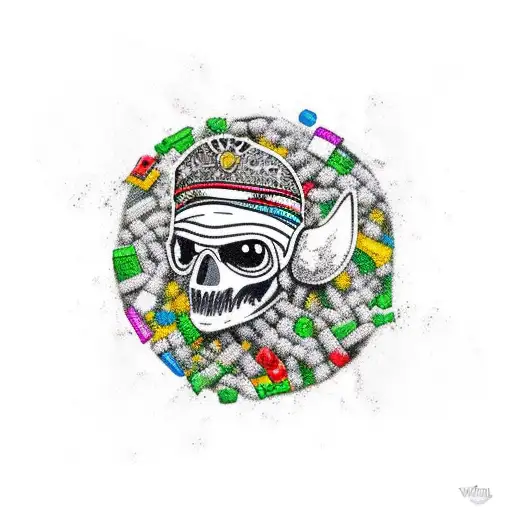 Trash Polka Viking Style With Raven And Trees