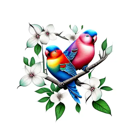 Love Bird With Dogwood