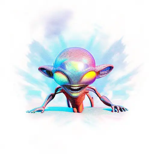 Broken Statue With Alien Inside Of It